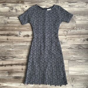 Toast UK Cotton Lace Midi Dress Grey